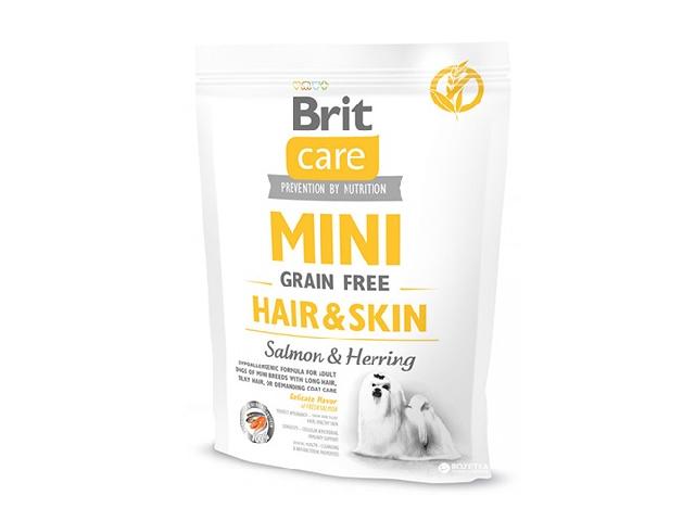 Brit Care Grain-Free Mini Hair&Skin Salmon&Herring/ беззерновий, для краси шерсті і шкіри дорослих собак дрібних порід