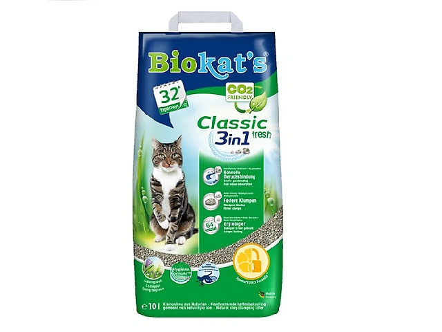 Biokats CLASSIC FRESH бентонітовий наповнювач (bentonite cat litter) 10 л.