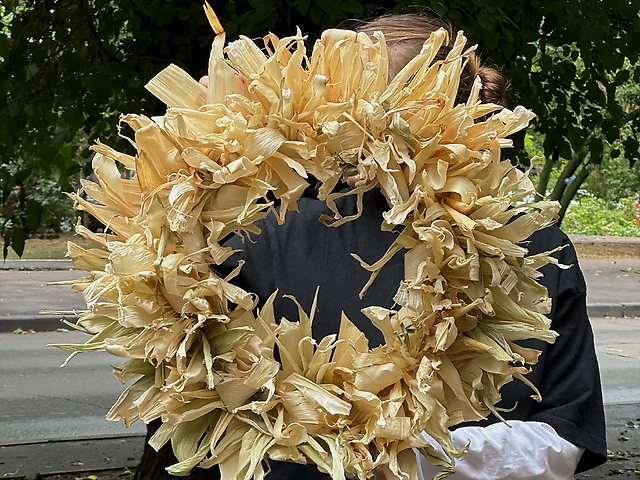 Інтер'єрний вінок з кукурудзи