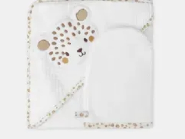 Банний рушник білий з капюшоном+рукавиця з лео Sergent Major