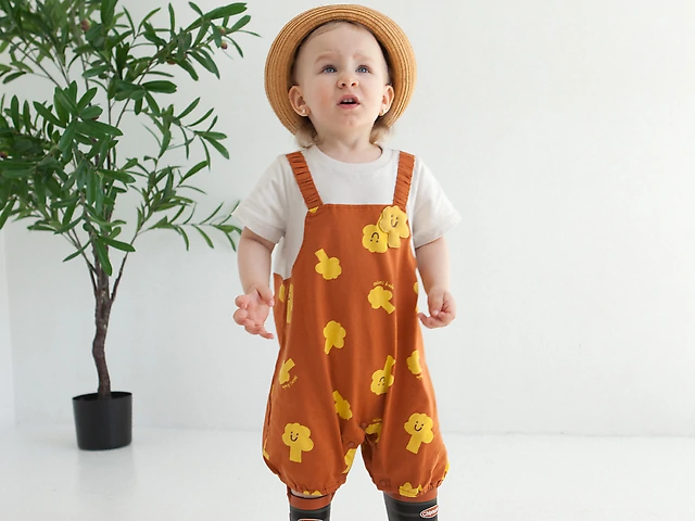 Набір ромпер помаранчевий + біла футболка Mini Bala