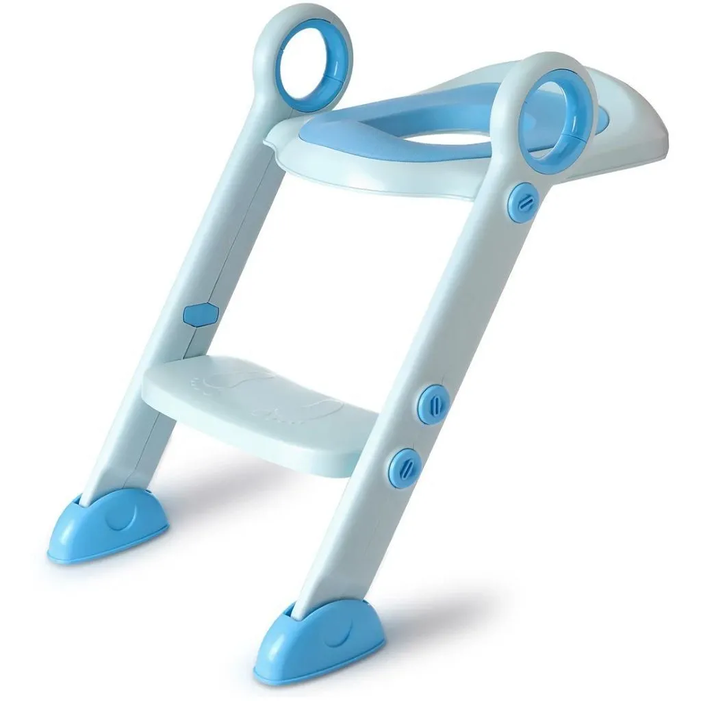 Дитяче сидіння зі сходинками на унітаз з поліуретановим кільцем &quot;Babyhood&quot; блакитне