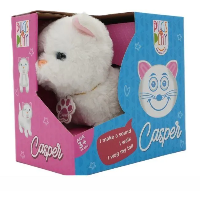 Pugs at Play Інтерактивна Іграшка Біле кошеня &quot;CASPER&quot;