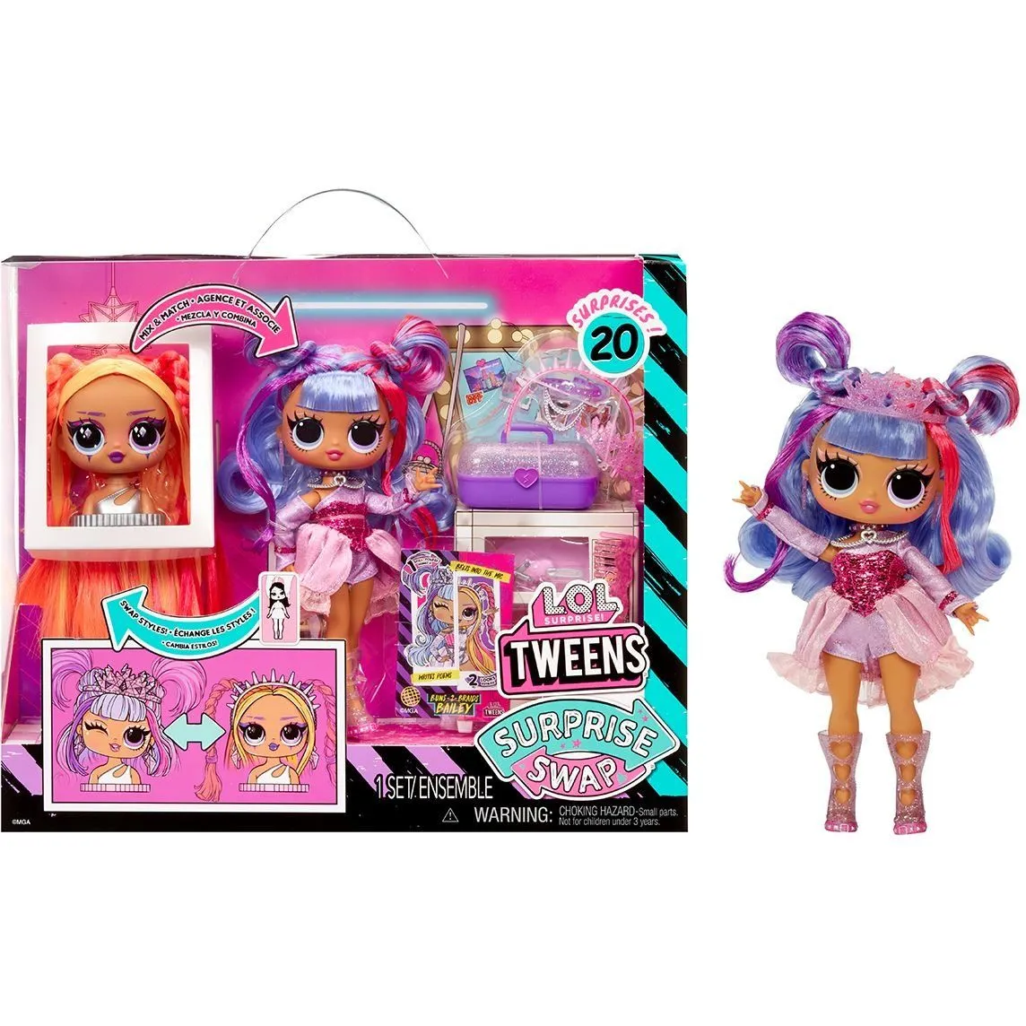 Ігровий набір з лялькою L.O.L. SURPRISE! Tweens серії &quot;Surprise Swap&quot;  БЕЙЛІ БРЕЙДС (з аксес.)
