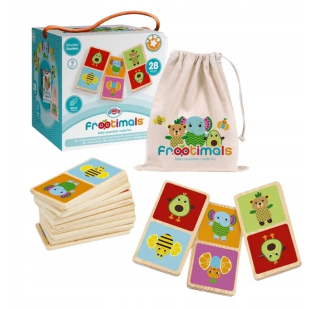 DISCOVER &amp; PLAY - ДЕРЕВ&#039;ЯНЕ ДОМІНО З ТКАНИННОЮ СУМКОЮ  FROOTIMALS