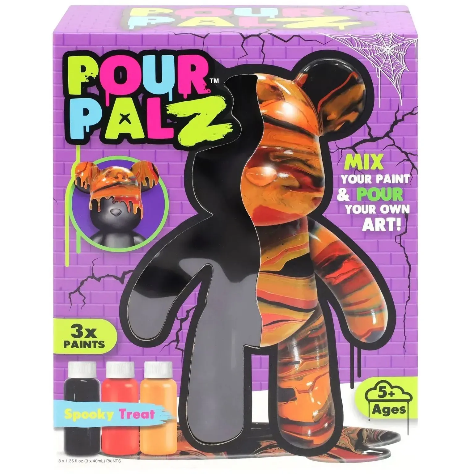 Pour Palz Набір для творчості Флюїд Арт - Black Edition Ведмедик "Моторошне частування"