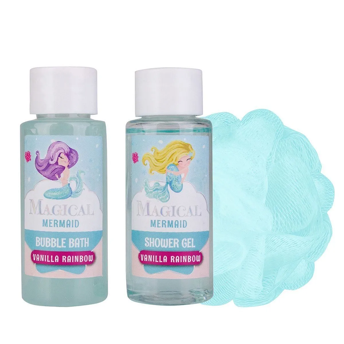 Набір д/ванни MAGICAL UNICORN&amp;MERMAID подар. кор.: гель д/д 30 мл, піна д/в 30 мл, губка 10г, 2 аром: Єдиноріг (Полуниця)Русалка (Ваніль)