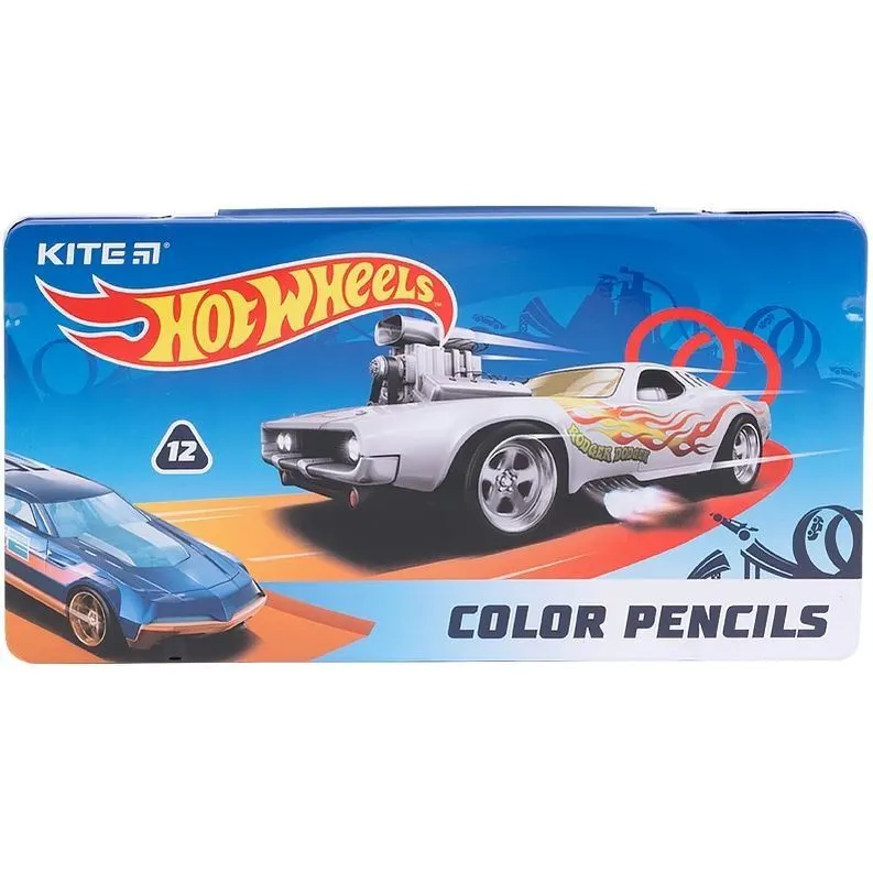 Олівці кол. тригран, 12 шт., мет.пенал HW