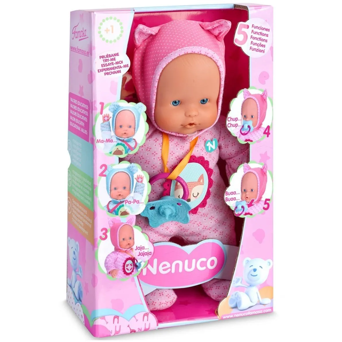 М&#039;який пупс Ненуко зі звуками, 5 функцій, 30 см (700014781)