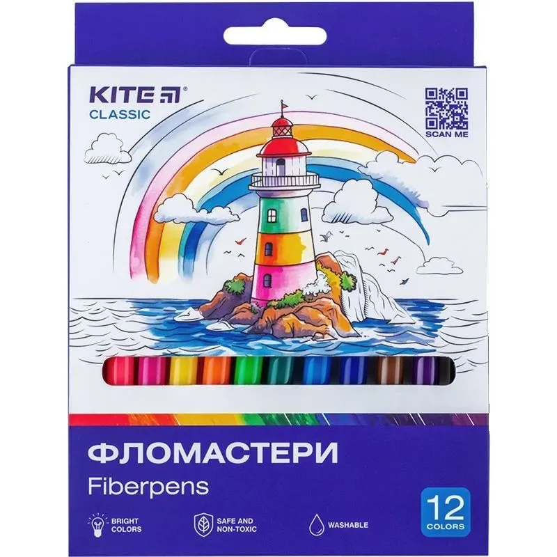 Фломастери, набiр 12 шт. Kite Classic