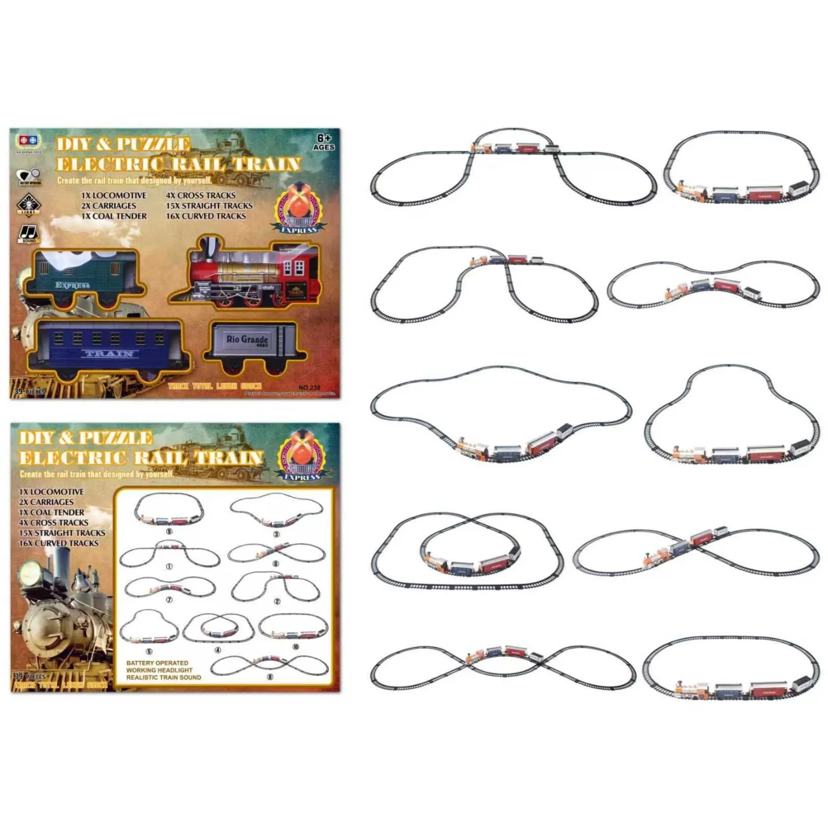 Іграшка-пазл Потяг із підсвіткою та музикою