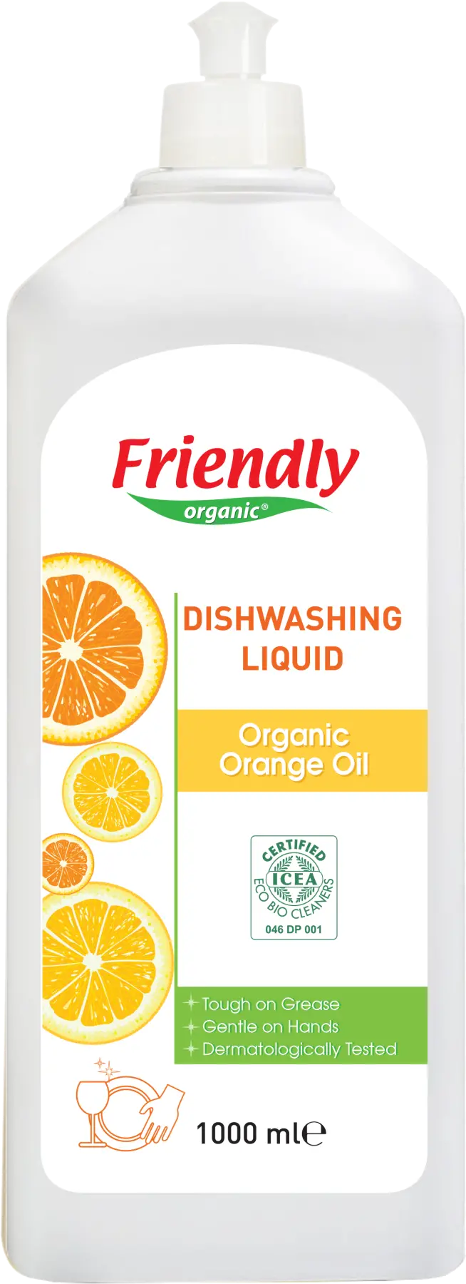 Органічний засіб для миття посуду торговельної марки "FRIENDLY ORGANIC". Апельсинове масло 1000мл.