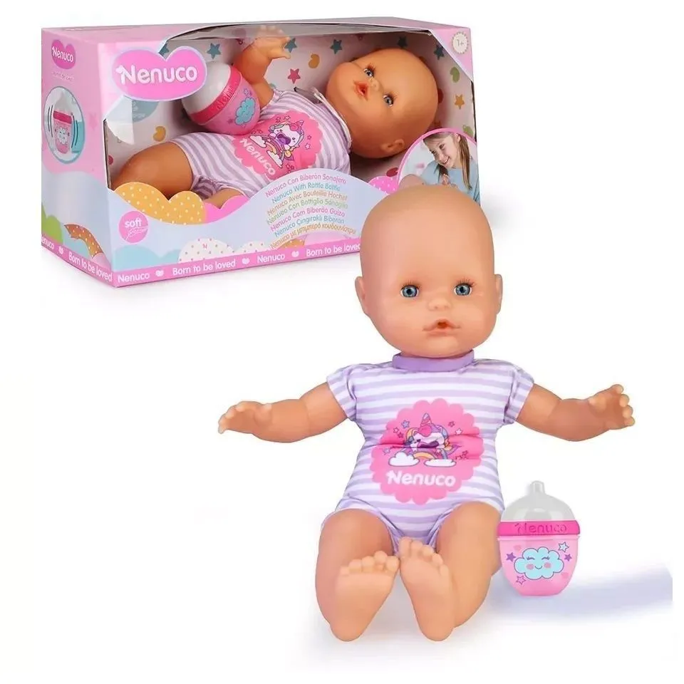 М&#039;який пупс Ненуко з пляшкою-брязкальцем, 35 см