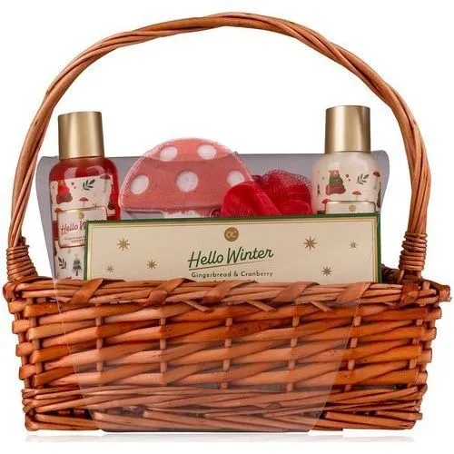 Набір д/в HELLO WINTER: гель д/д, лосьйон д/т, сіль, бомби д/в, губка, аромат: Gingerb.&amp;Cranber.