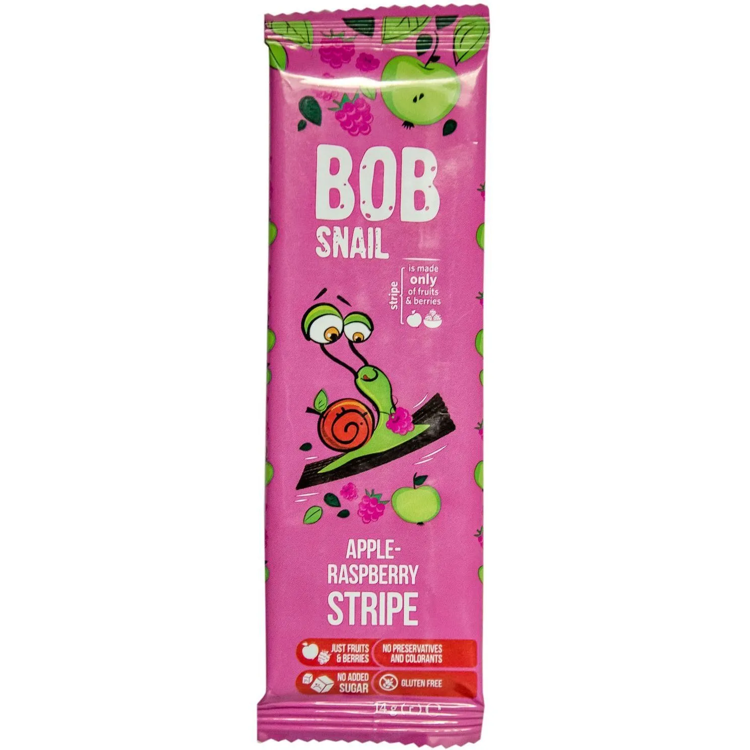 Равлик Боб.Страйпси натуральні яблуко-малина 14г