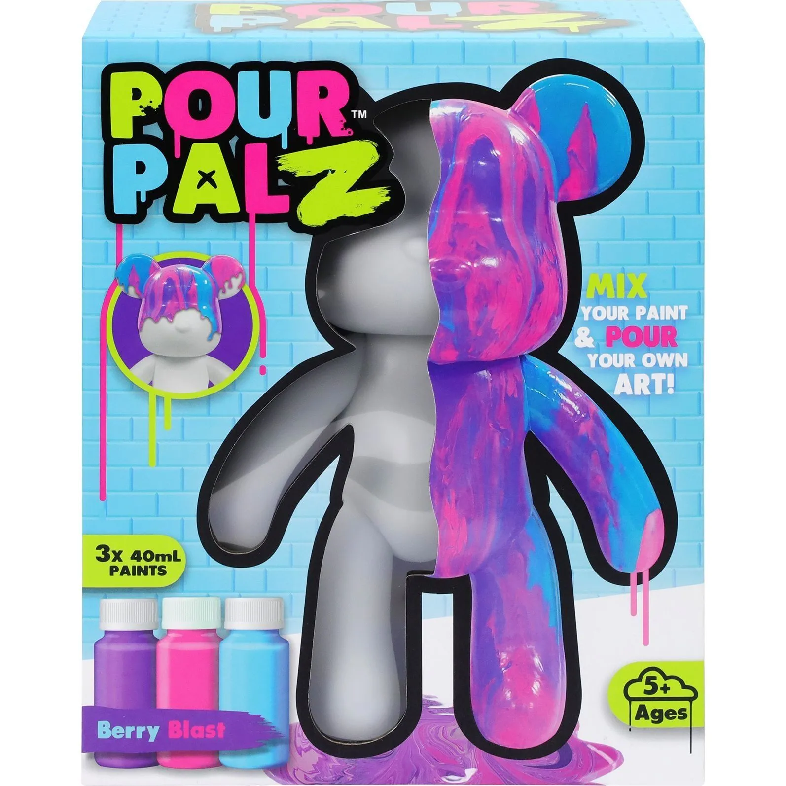 Pour Palz Набір для творчості Флюїд Арт - Ведмедик "Ягідний вибух"