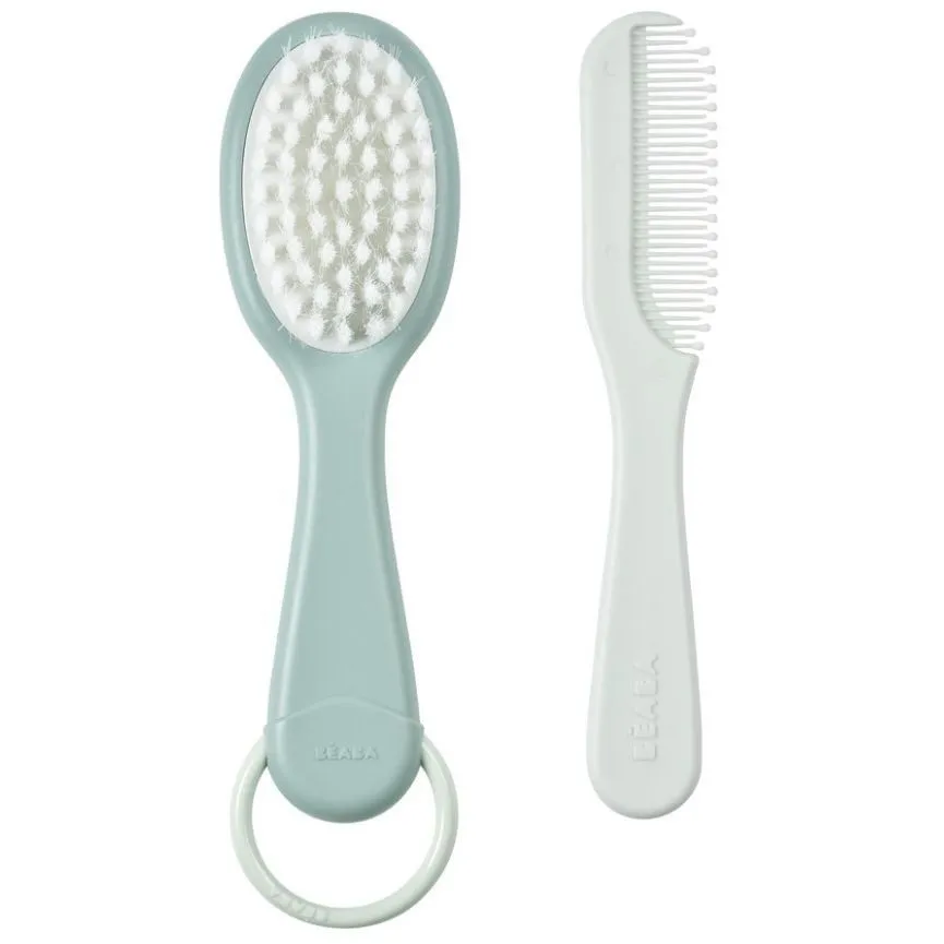 Дитячий гребінь і гребінець "Beaba" зелений