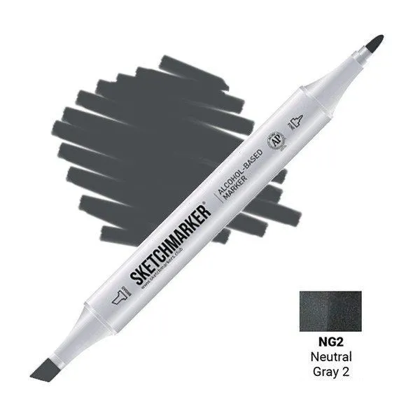 Маркер #4a504f, Цвет: Neutral Gray 2 (Нейтральный серый 2), SM-NG02, SKETCHMARKER), SM