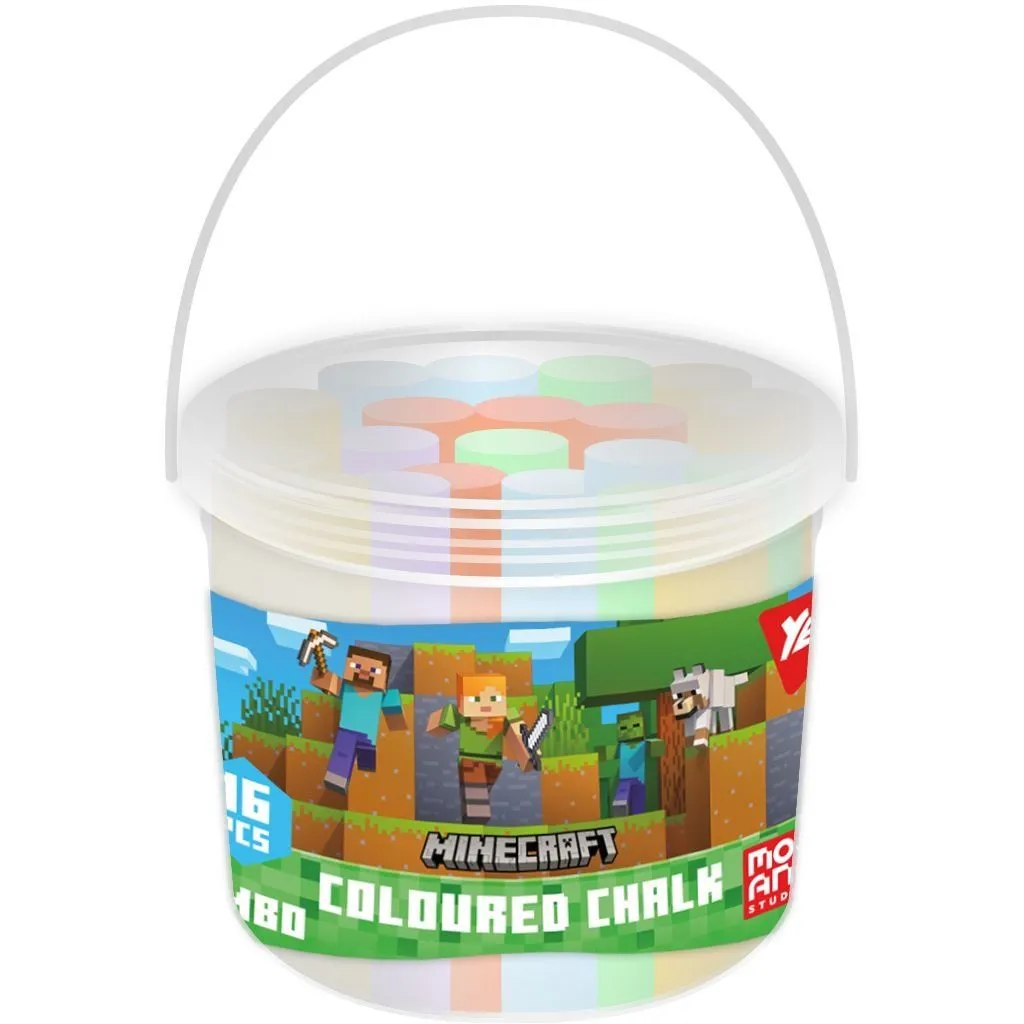 Крейда кольорова Yes &quot;Minecraft&quot; 16 шт, JUMBO, в відрі