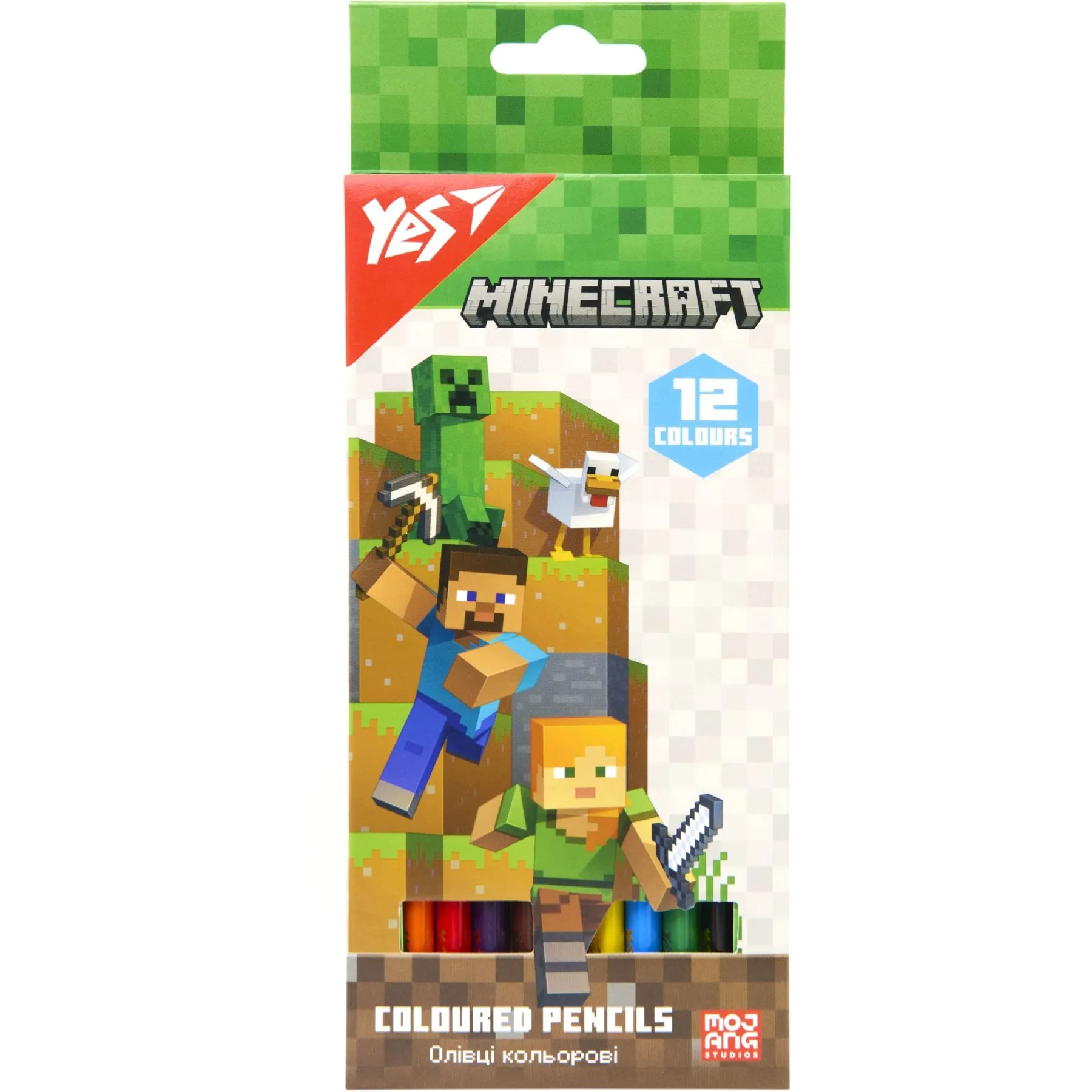 Олівці кольорові Yes 12 кол. "Minecraft"