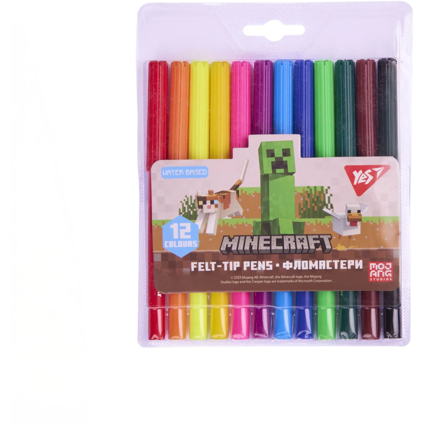 Фломастери Yes 12 кольорів "Minecraft"