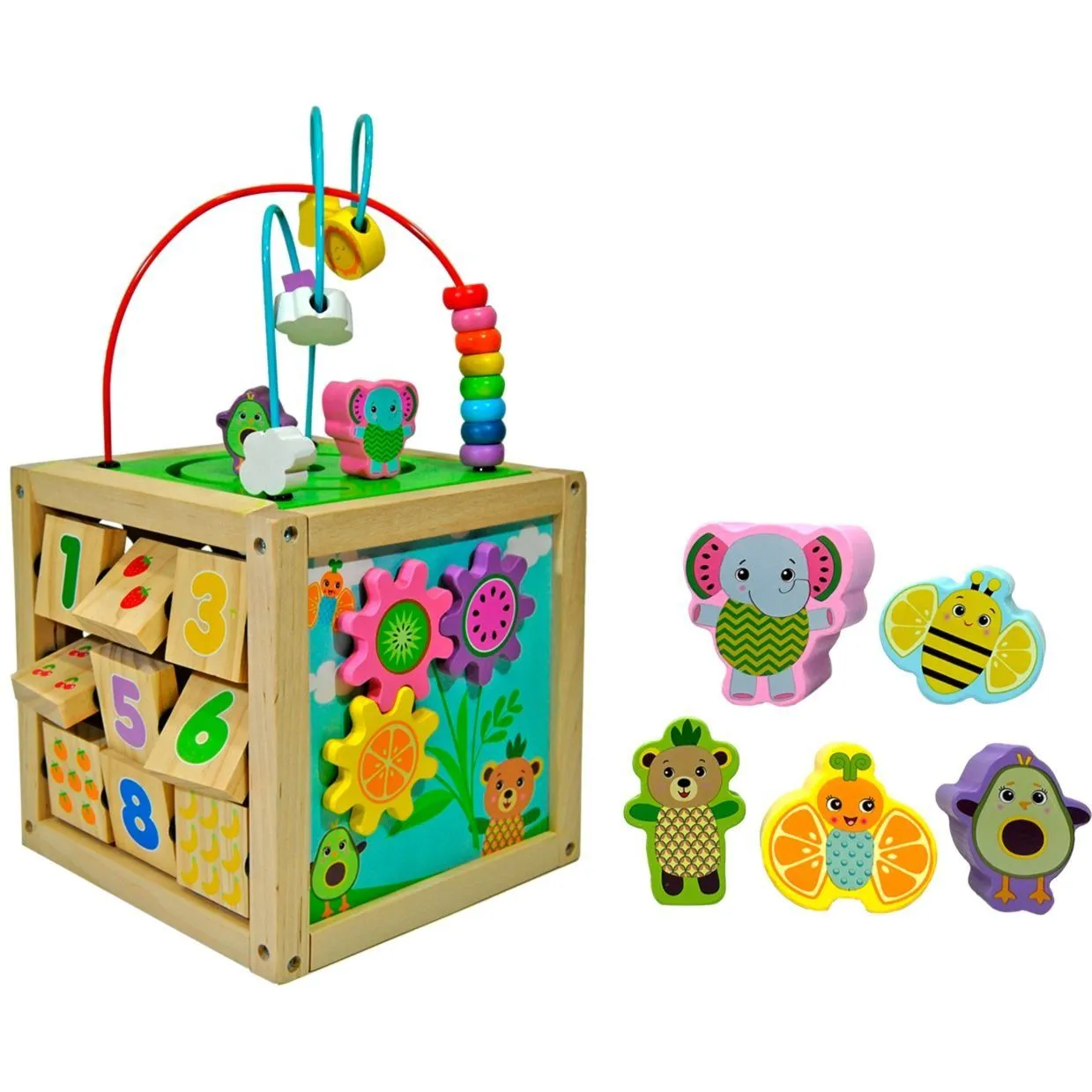 DISCOVERY &amp; PLAY - ДЕРЕВ&#039;ЯНИЙ  КУБ 22x22x44 CMS FROOTIMALS