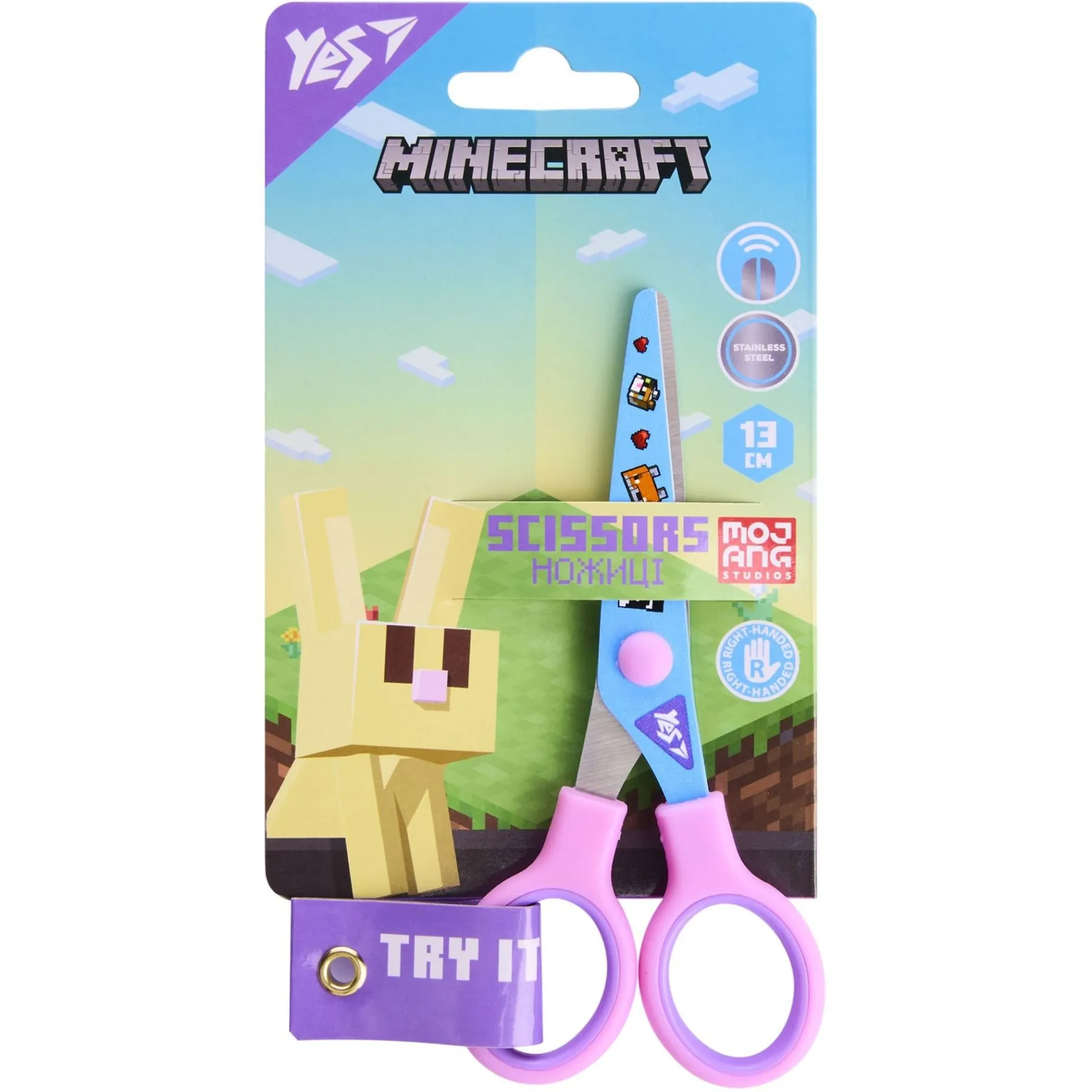 Ножиці Yes "Minecraft.Spring" 13см, з принтом на лезі