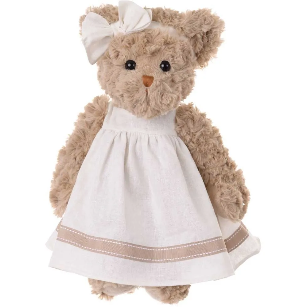 М&#039;яка іграшка Ведмежа Белла Луна сіро-коричнева у сукні, 40см