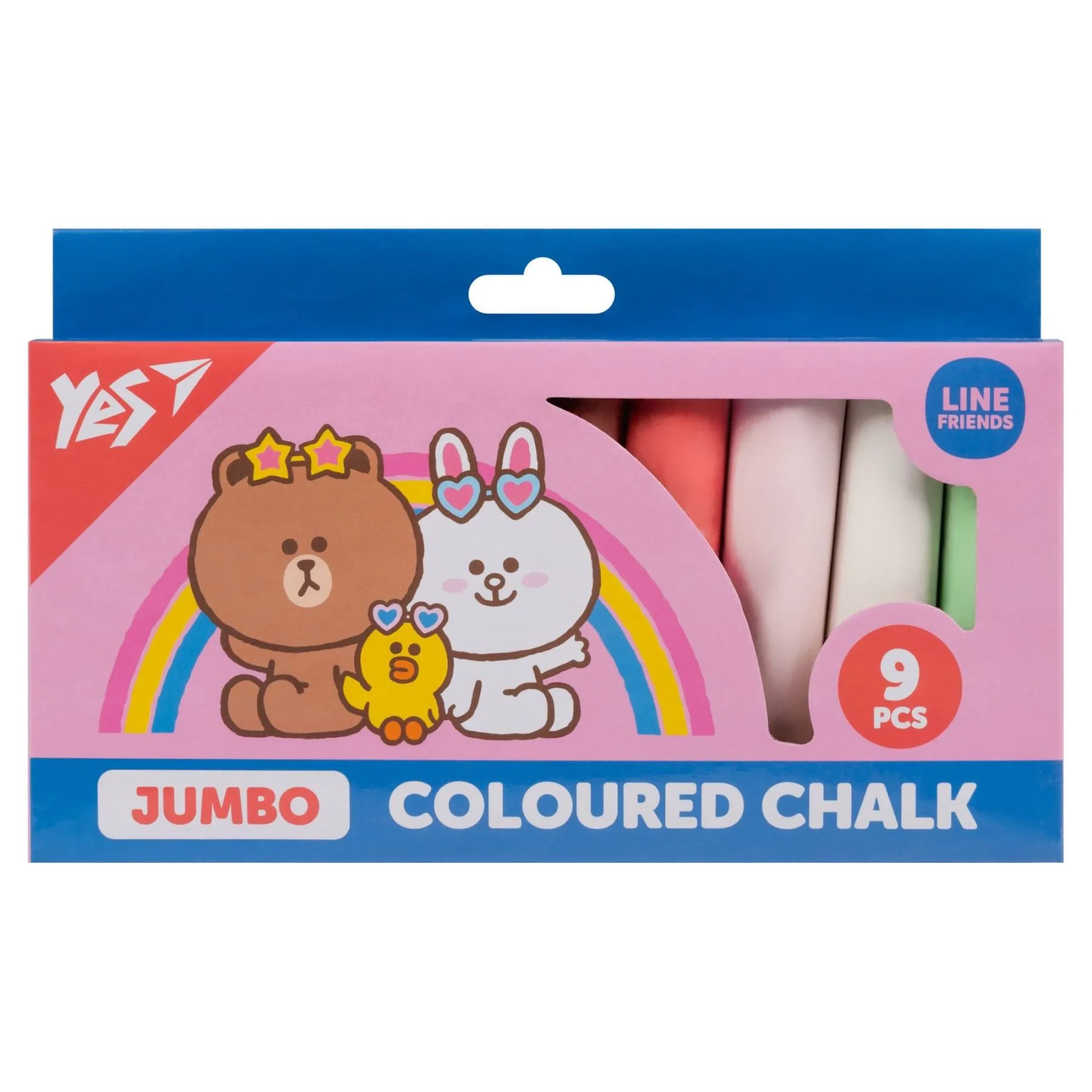 Крейда кольорова Yes &quot;Line Friends&quot;, 9 шт, JUMBO