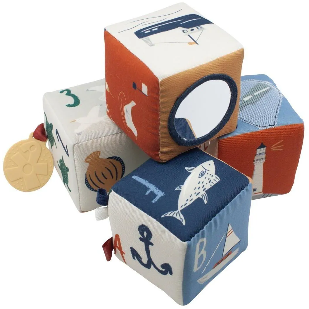 Розвиваючі м&#039;які текстурні кубики Сім морів &quot;Sebra&quot;