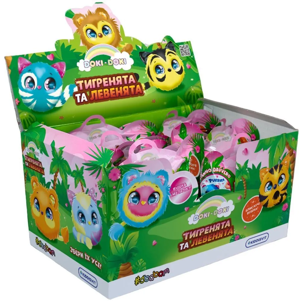 М&#039;яка колекційна іграшка-сюрприз &quot;Doki Doki&quot;  ТИГРЕНЯТА ТА ЛЕВЕНЯТА (в диспл.)
