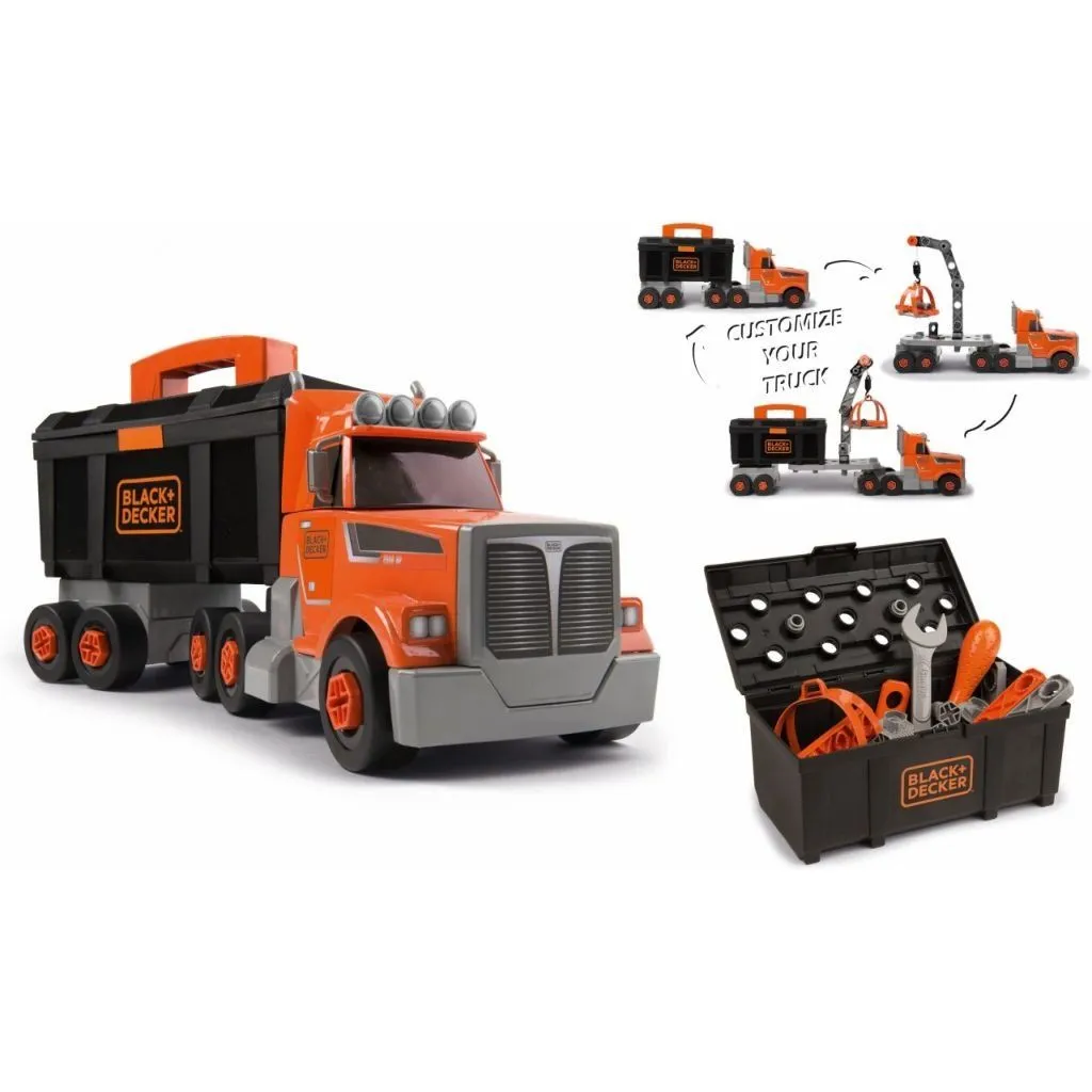 Ігровий набір "Блек &amp; Деккер. Вантажівка" з інструм., кейсом, краном та акс., 43x13,3x17,4см, 3+