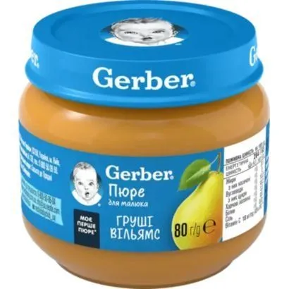 Пюре "Груші Вільямс" 80 г, Gerber