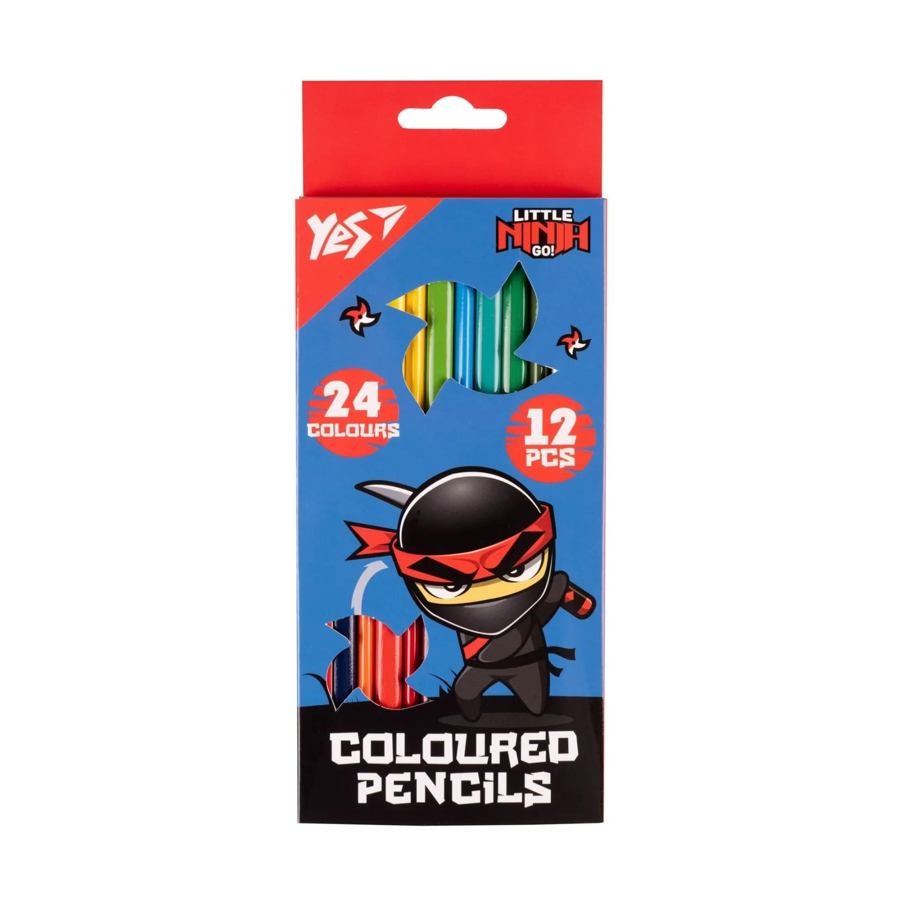 Олівці кольорові Yes 12/24 кол. "Ninja" синьо-червоний