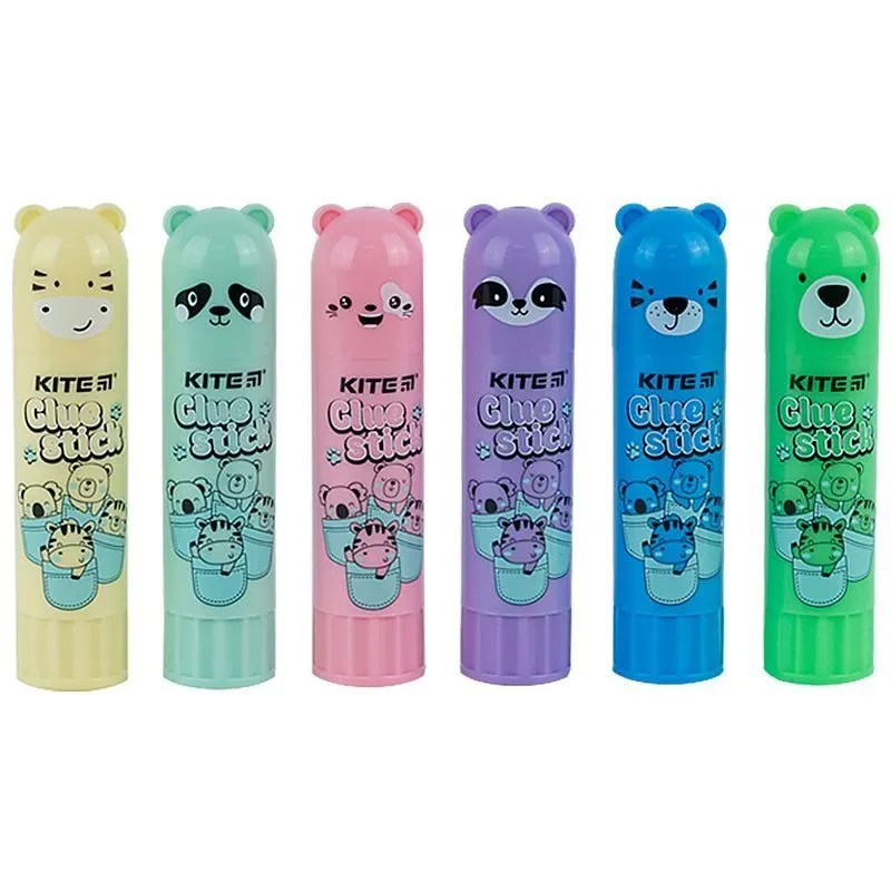 Клей-олівець PVP, 15 г Colorful з фігурним ковпачком  Kite