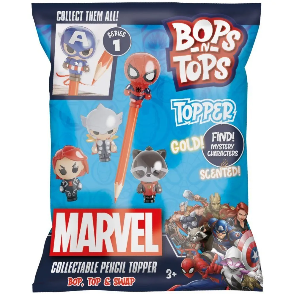 Колекційна фігурка-топер SAMBRO серії "Bop n Tops"  МАРВЕЛ (1 фігурка, 21 вид в асорт.)