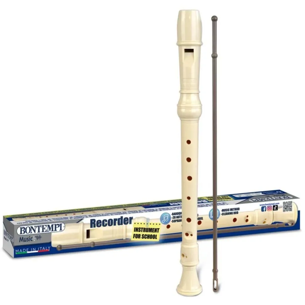 Блокфлейта з бароковою системою аплікатури кремова