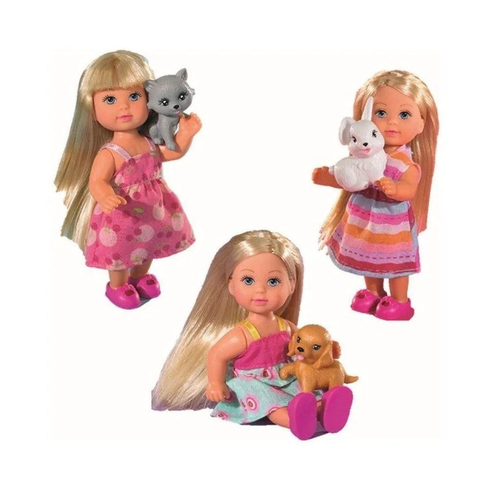 Лялька &quot;Еві з маленьким вихованцем&quot; дисплей 12 шт, 3 види, 3+