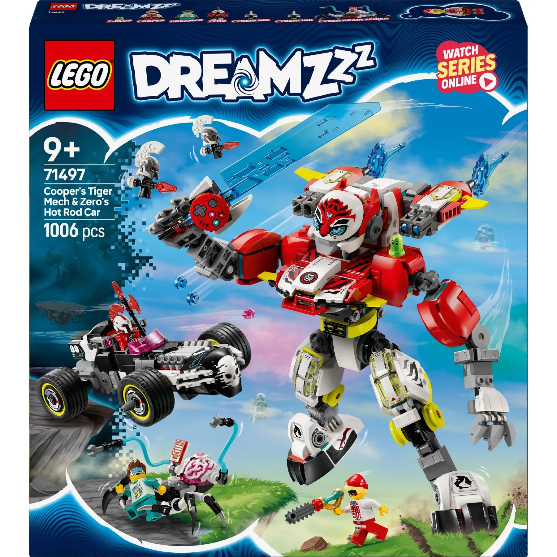 Конструктор Робот-тигр Купера та Хот-род авто Зеро LEGO DREAMZzz