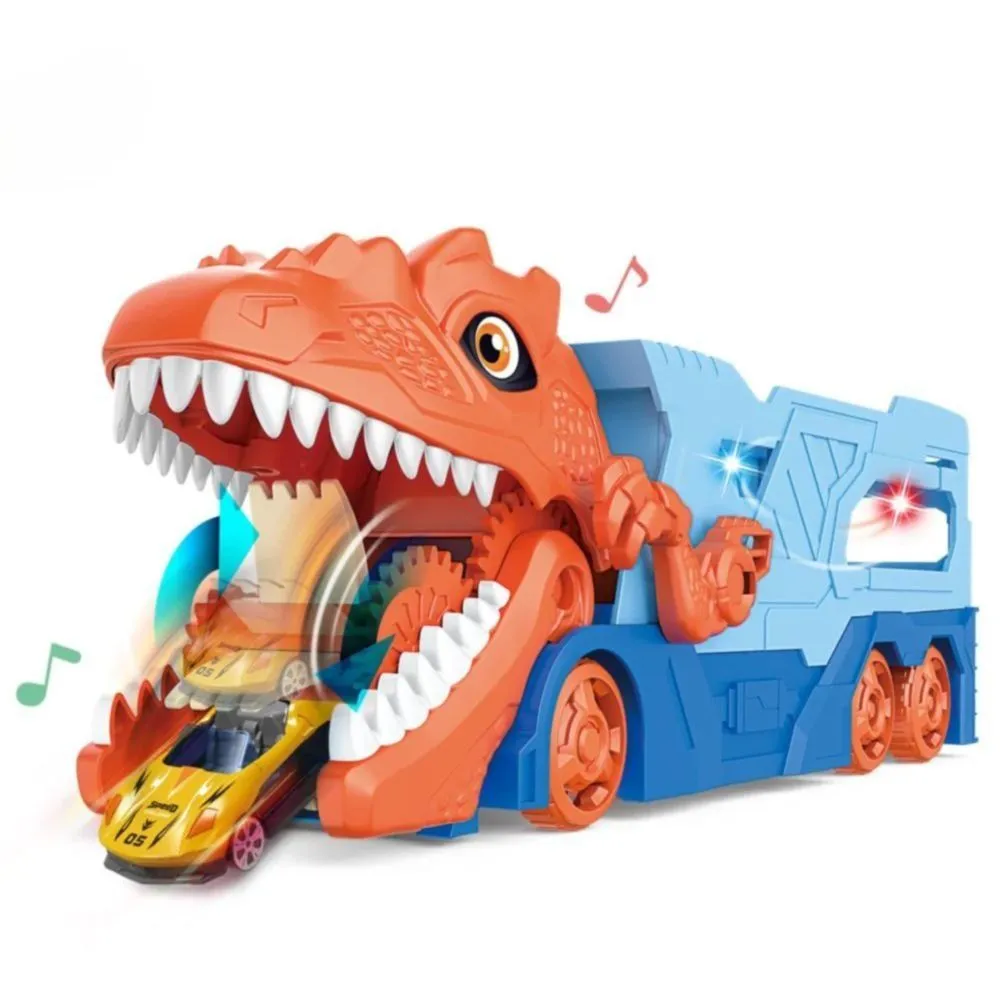 Іграшка Тираннозавр Рекс паркінг для машин  (+2 металеві машинки)