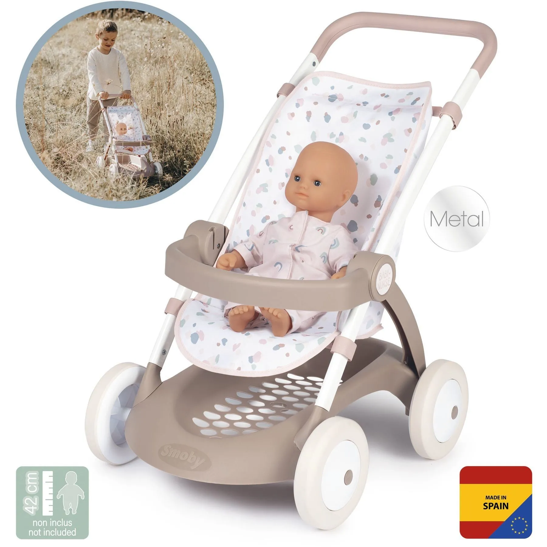 Коляска Baby Nurse &quot;Рожева пудра. Прогулянка&quot;, з корзиною, 18міс.+