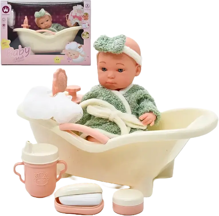 Іграшкова ванночка з лялькою та аксессуарами