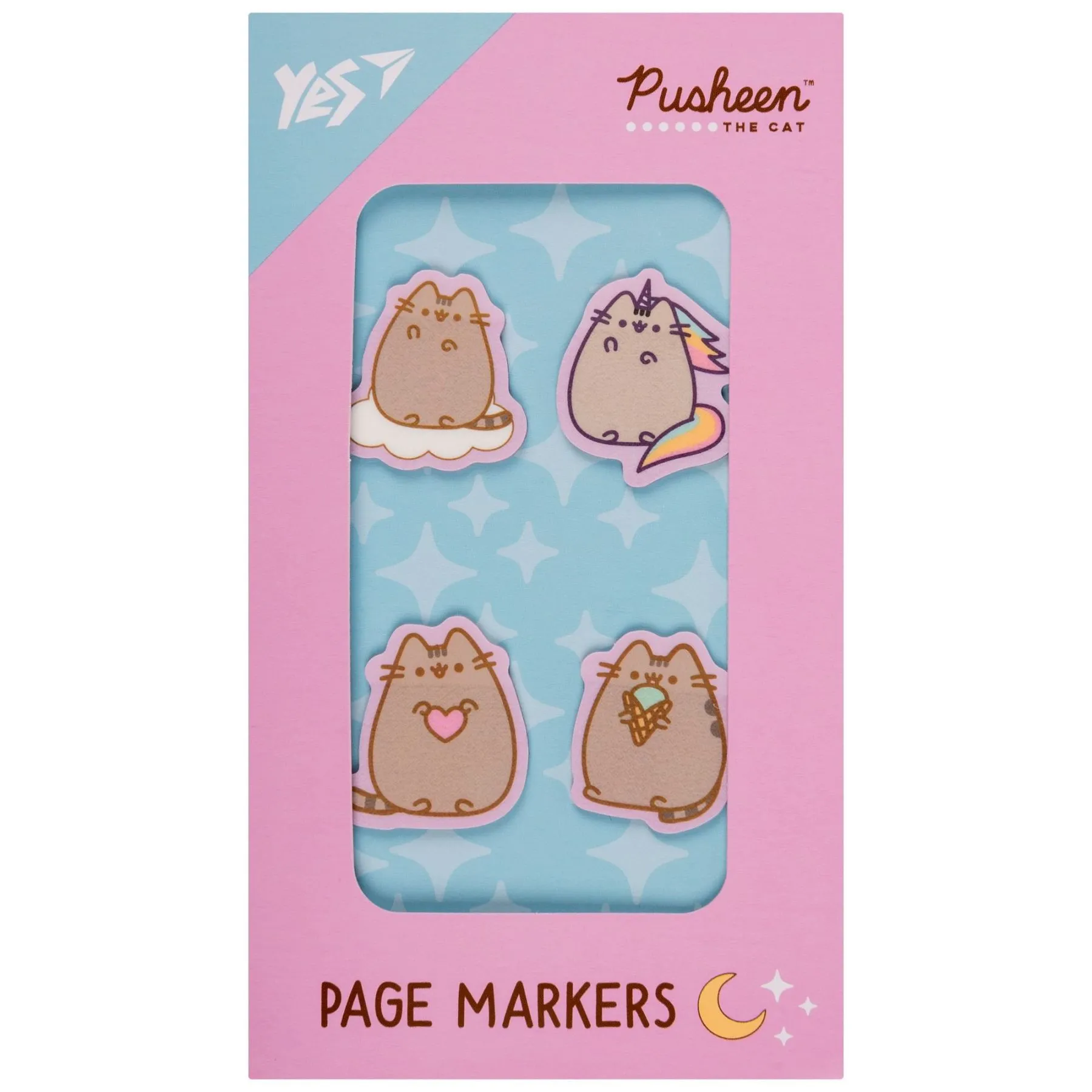 Закладки-стікери Yes &quot;Pusheen&quot;, пластик, 80 шт (4х20)