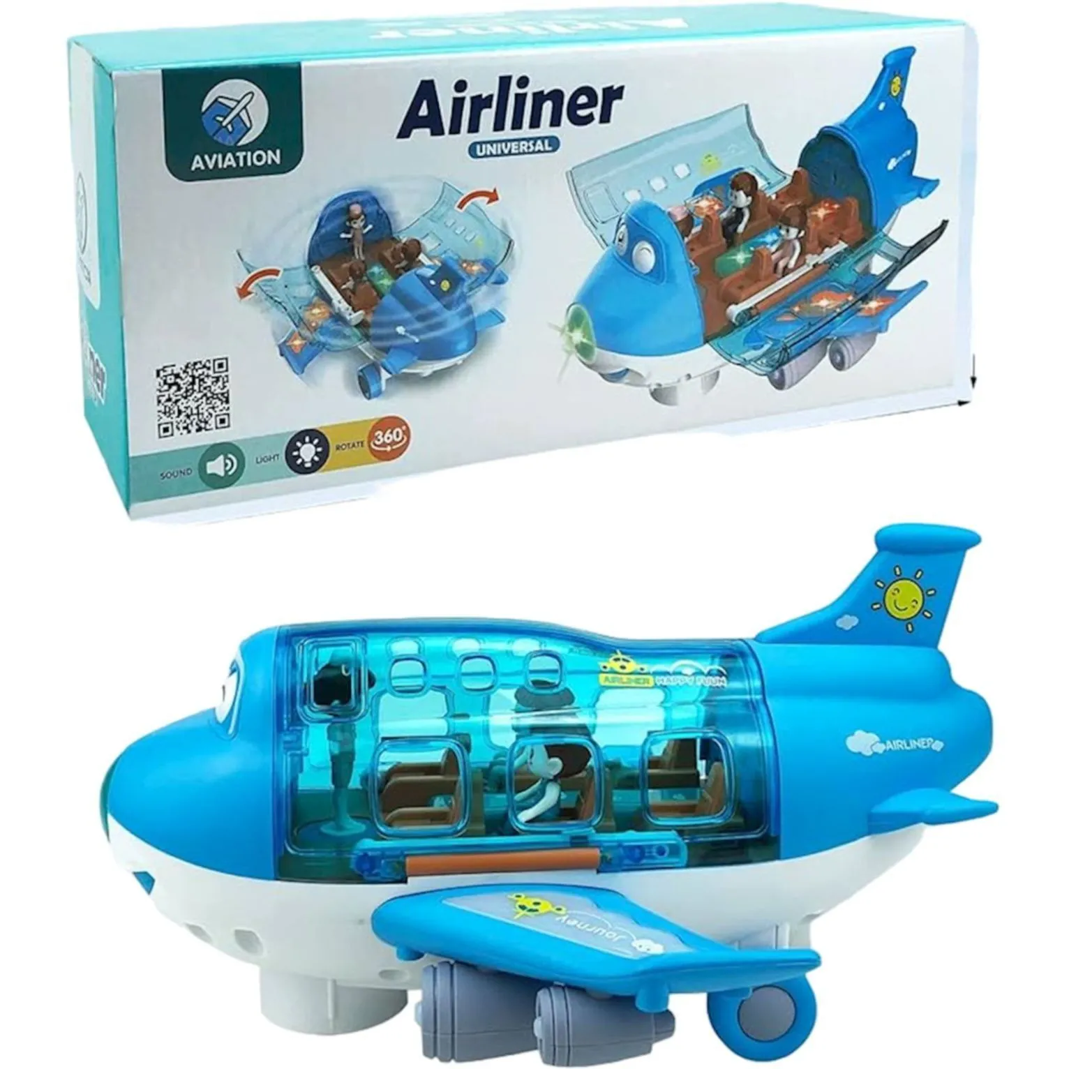 Іграшковий електричний літак Q зі світлом, музикою та обертовими частинами
