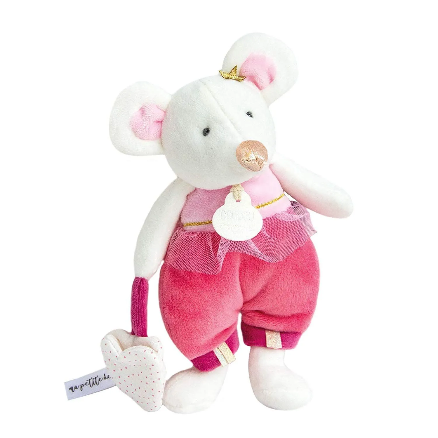 М&#039;яка іграшка Маленьке мишиня в піжамі рожеве у коробці 19см DouDou