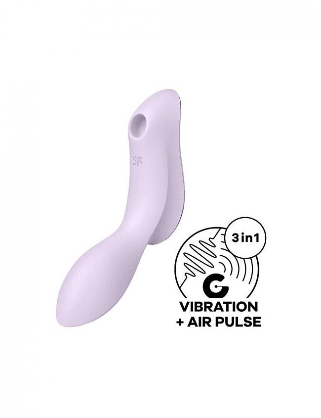 Вакуумний кліторальний стимулятор Satisfyer Curvy Trinity 2 Violet з вібрацією