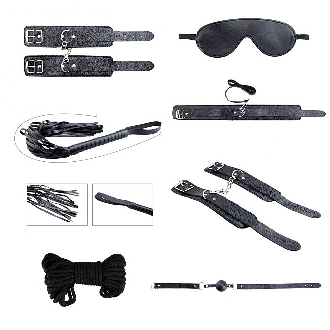 Набір БДСМ аксесуарів Alive Secret Desires Black BDSM Kit (8 шт)