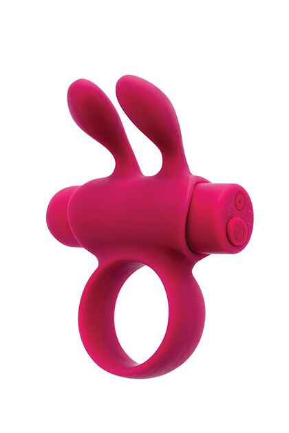 Ерекційне віброкільце S Pleasures Premium Rabbit Ring PINK, знімною вібропулею та вушками