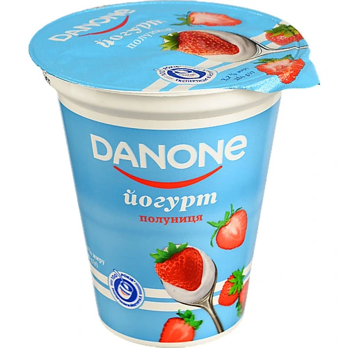 Йогурт Данон 260г 3.2% полуниця ст.