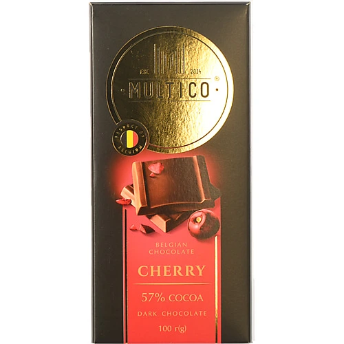 Шоколад Multico 100г бельгійський темний з вишнею